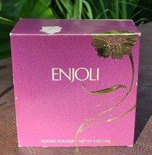 NEW Sealed Vintage Revlon ENJOLI Perfumed Dusting Powder  4 OZ  w/ Puff NOS