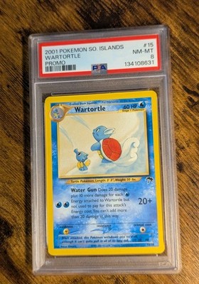 Pokemon WOTC 2001 🏝️ Southern Islands Wartortle 15/18 💦 PSA 8