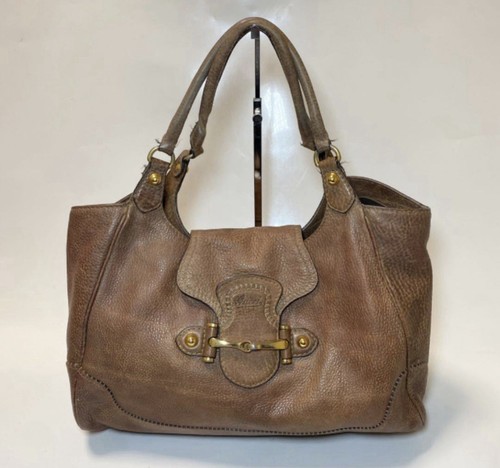 GUCCI Brown Leather Pelham Large Shoulder Bag