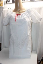 Sissy Frilly Bow Eyelit Peter pan collar Lolita Puff Sleeve Drindle Babydoll Top