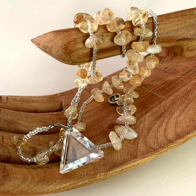 Energy Muse Exquisite ''SACRED CITRINE'' Necklace 26'' ''Light-Happiness-Healing''