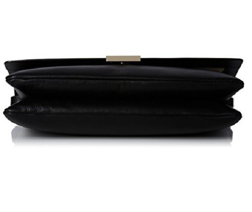 MODALU BAG GENUINE BLACK LEATHER SHOULDER CLUTCH BAG 'ANNA' ADJUSTABLE STRAP - Picture 7 of 11
