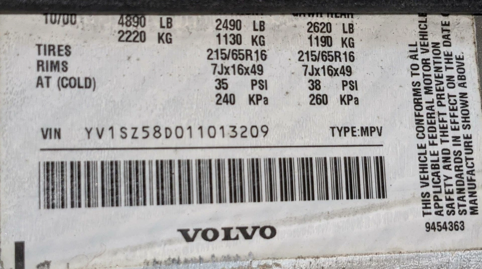 2001 VOLVO V70XC СЕРИИ OEM КОНДИЦИОНЕР КОНДИЦИОНЕРА 9171996 2.4L 01 02 - Изображение 4 из 4