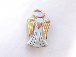 Details About Vintage 80 S Silver Tone Copper Tone Gold Tone Guardian Angel Brooch Avon