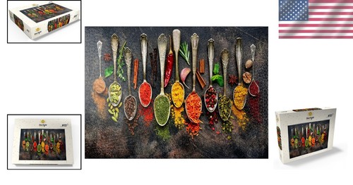 MyPuzzle 1000 Teile Puzzle mit Vintage Gewürzen auf Schiefer - Premium Qualität - Bild 2 von 12