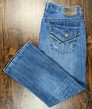 TK AXEL Jeans Mens Vintage Wolcott Bootcut Medium Wash Flap Pocket 36x29