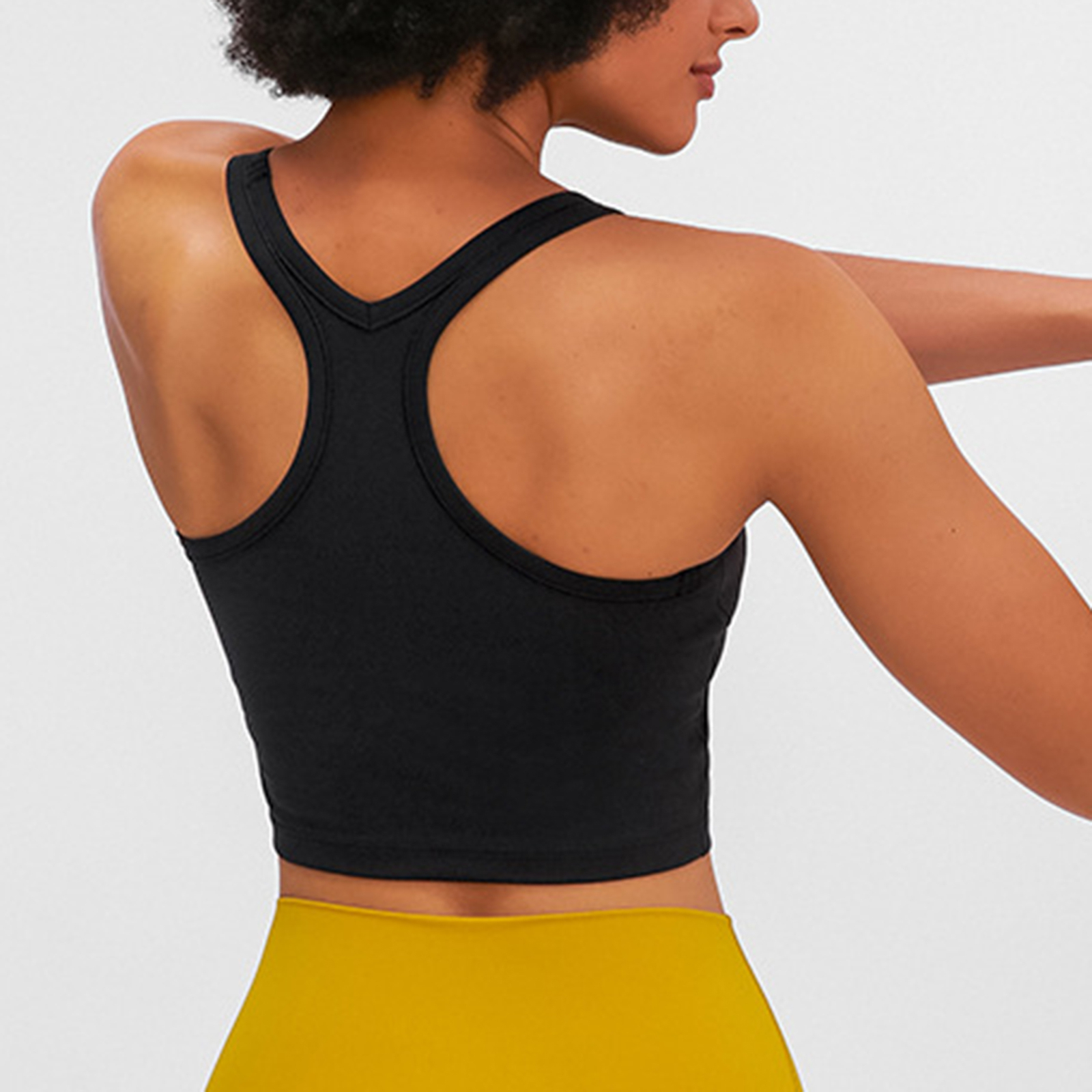 (L)Sports Bra Chest Pad Yoga Bra Nylon UNeckline IBack Women's eBay