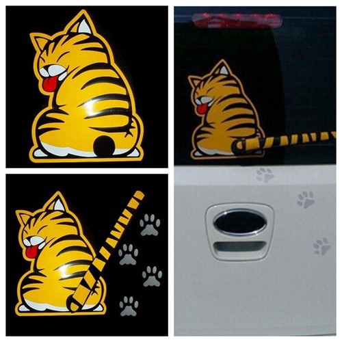 with Moving Tail Cat Car Decal Waterproof Auto Wiper Sticker Car - Bild 5 von 8
