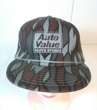 Vintage Camouflage Trucker Hat Auto Value Parts Store San Sun One Size