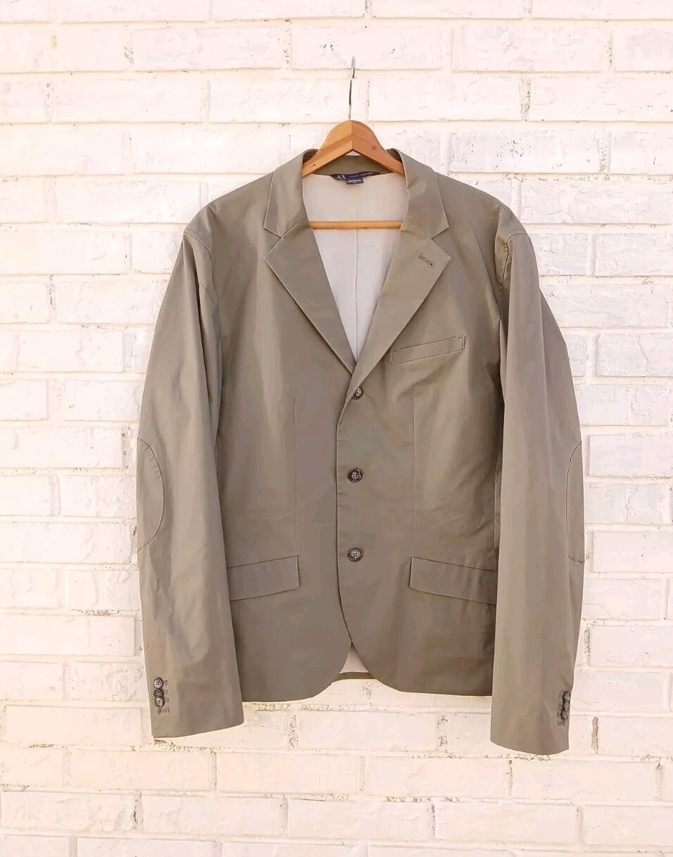 Armani Exchange Sport Coat Cotton Twill Taupe Size Large