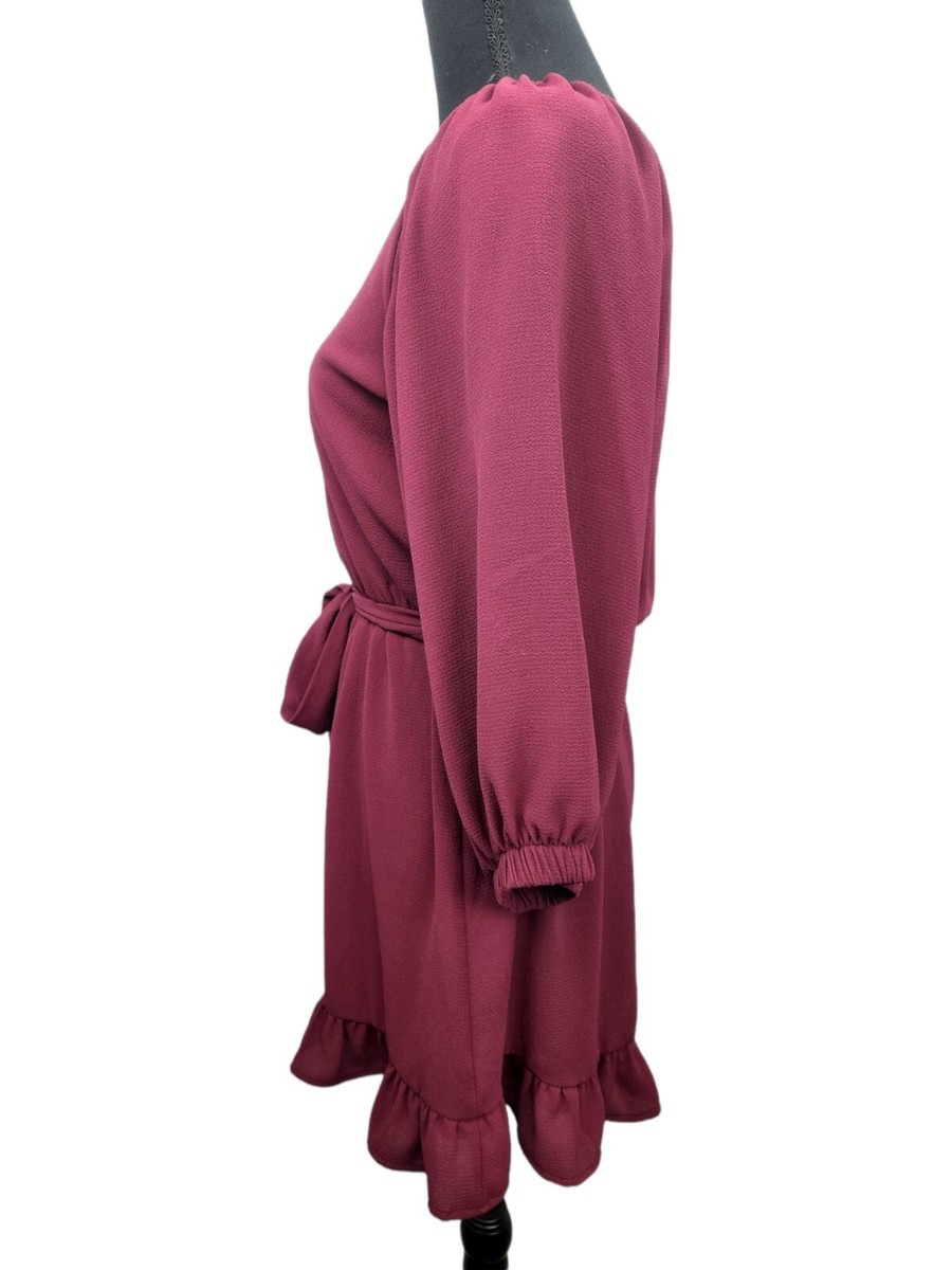 vici burgundy dress Clemara Pleated Satin Maxi Dress – VICI main image 1