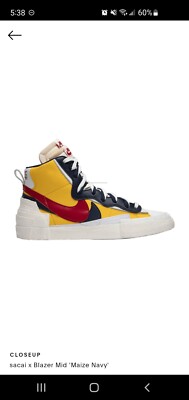 Nike Blazer Mid x Sacai Maize Navy Men's Size 13 | eBay