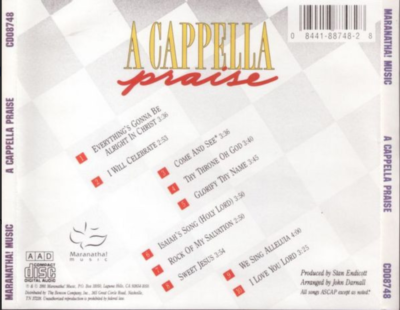 【CD】The Maranatha! Singers／A Cappella… The Maranatha! Singers – A Capella Praise (1991) Maranatha! Music