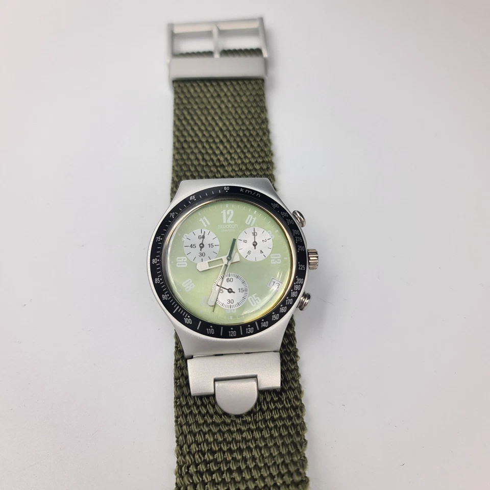 Swatch Irony Chronograph 2001 YCS4018 Bravely New Battery All Function Working - image 3 of 4