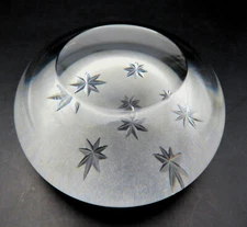 UNIQUE Atomic Starburst MCM French Lorrianne FRANCE Crystal Paperweight MINT
