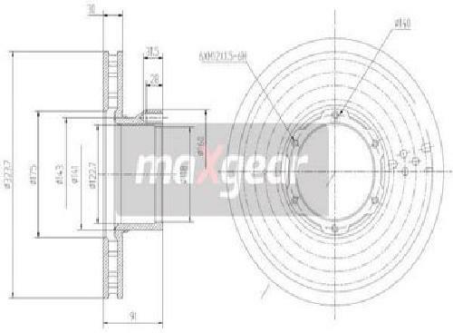Original Maxgear Brake Disc 19-3360 for Mercedes-Benz