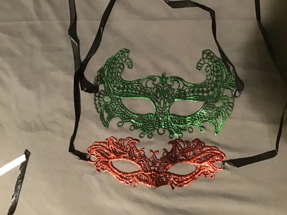 Mascarada Halloween Máscaras Lote de 11 Encaje Negro Blanco Rosa Azul Multicolor Foto 2 de 4