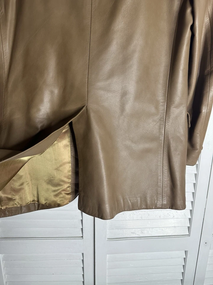 Chaqueta Blazer Norton Ditto Cuero Suave Alta Calidad Camel Ventilación Única Para Hombres 42 Foto 4 de 4