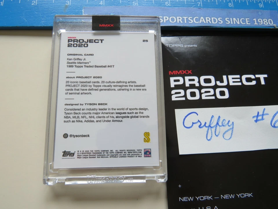 Topps PROJECT 2020 #25 - 1989 Ken Griffey Jr.by Tyson Beck - Print Run: 3707 - Image 2 of 2