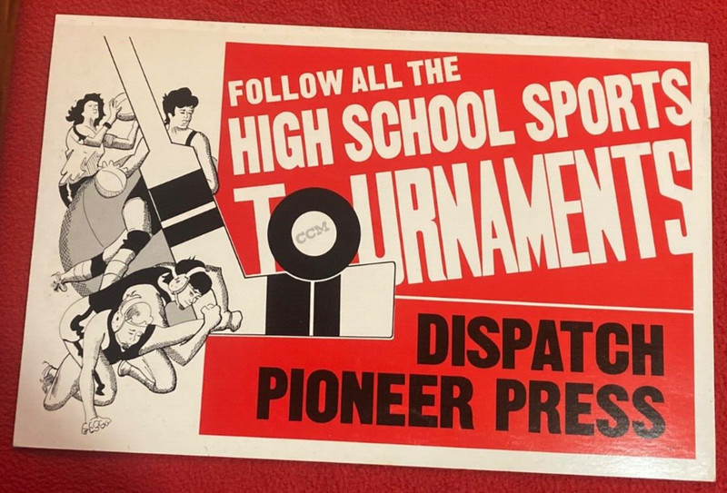 Vintage 1960'S Minnesota High School Hockey Tournament Poster 11x17 MSHSL