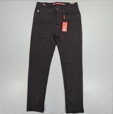 Luke 1977 Mens Jeans Black W34 L31 Freddy Fast Straight Leg Slim Stretch Denim