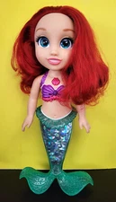 Disney Little Mermaid 14” Ariel Toddler Doll Sings Light Up with cut hair