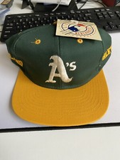 Vintage Competitor Oakland A  s Snapback Hat Side Logo Plain Logo MLB RARE Green