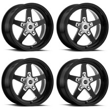 Set 4 15 Vision 571 Sport Star 2 Gloss Black With Milled Center 15x8 Wheels 5x4