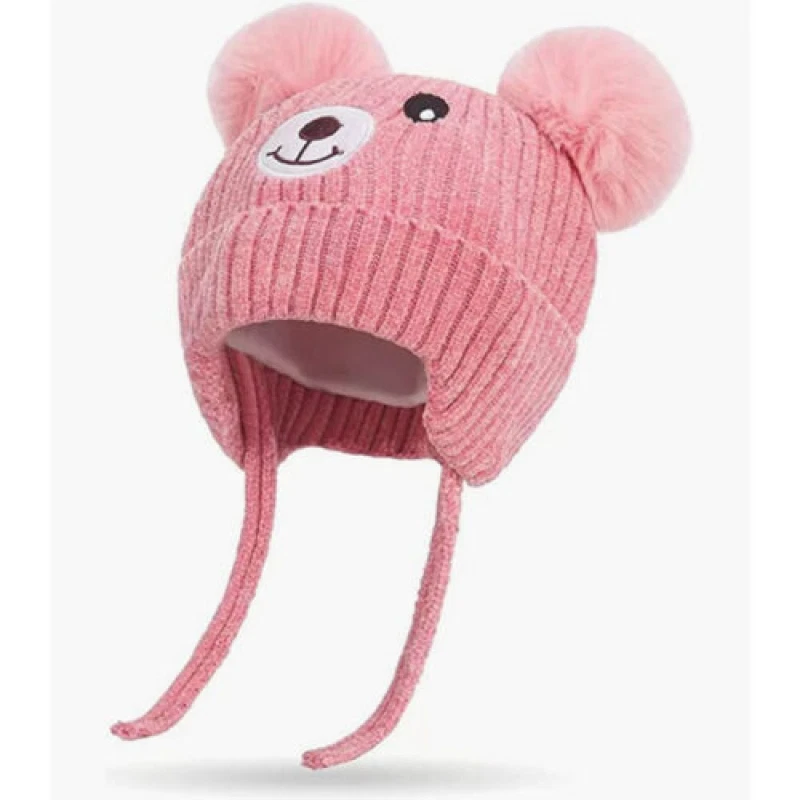 Sombrero tejido de invierno para niños con lindos gorros cálidos orejeras gorras tejidas para niños bebé Foto 4 de 4