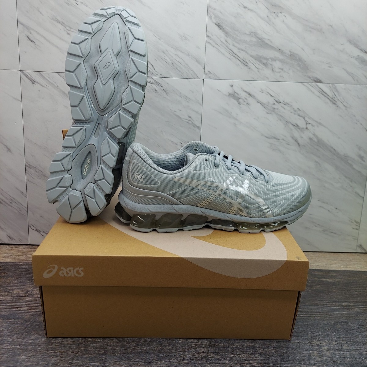 ASICS Gel Quantum 360 Glacier Grey White Running Shoes Men 