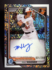 2024 Bowman Chrome MINI DIAMOND REFRACTOR PROSPECT ROOKIE AUTO Max Wagner /299