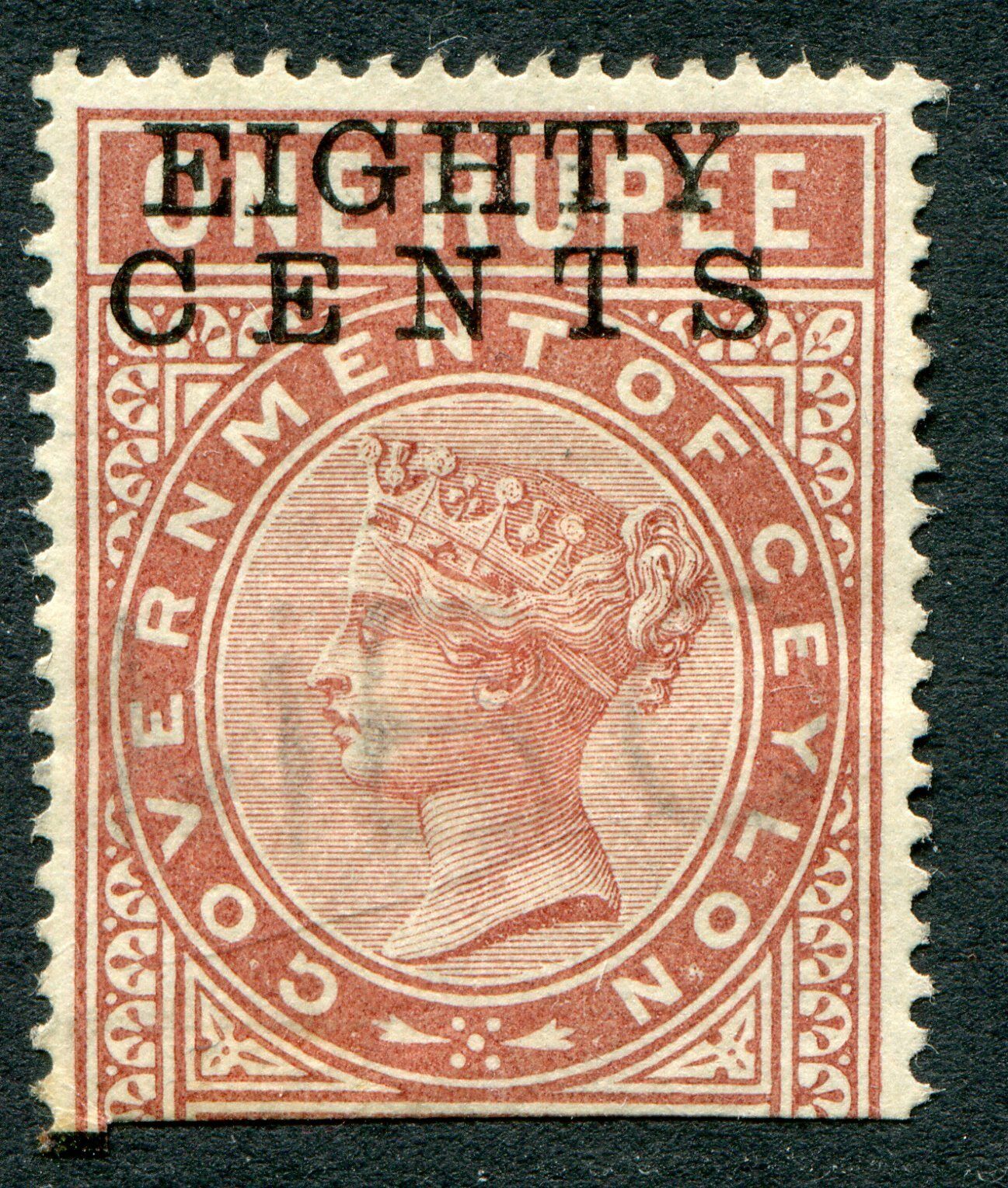 Ceylon 1882-94 f telegraph Inexpensive stamp 80c 1r SG Complete Free Shipping cat used T.88 half