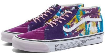 靴 VANS Vault x Aries Sk8-Mid LX Purple New VANS Vault OG SK8 - MID LX Aries Weed Bright Men's 8.5 Women's