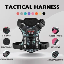 Reflective Tactical Dog Vest Working Dog Military Harness with Handle No-Pull