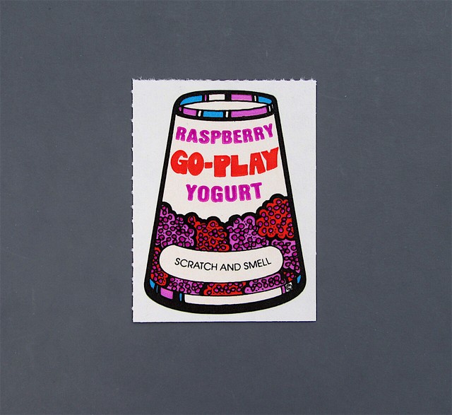 Vintage MELLO SMELLO Scratch and Smell Sticker RASPBERRY GOPLAY