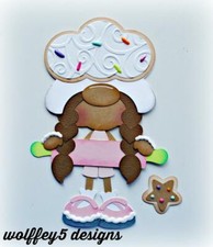 ELITE4U GINGER GNOME BAKING premade paper piecing scrapbook diecut piece page