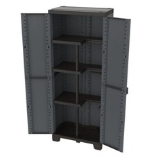 Kreher® Kunststoffschrank in Schiefer Optik in Anthrazit (Variante wählbar)