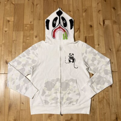 A BATHING APE BAPE CITY CAMO PANDA パーカー Glow in the dark BAPE city camo panda full zip hoodie White A