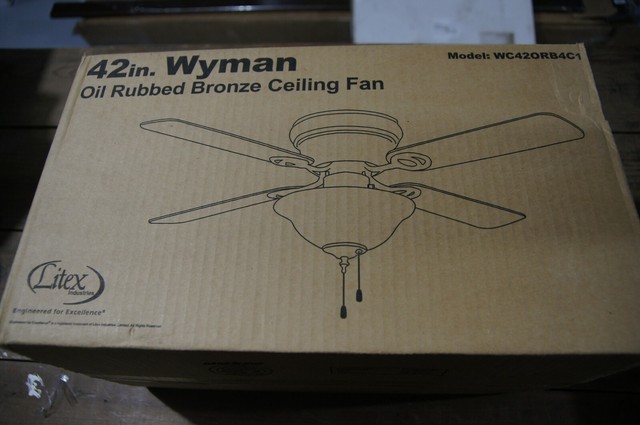 New Litex Wc42orb4c1 Wyman 42 Inch Indoor Ceiling Fan Oiled