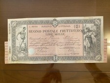 BUONO POSTALE FRUTTIFERO LIRE 1000 maggio 1932 CARAGLIO CUNEO SABAUDA