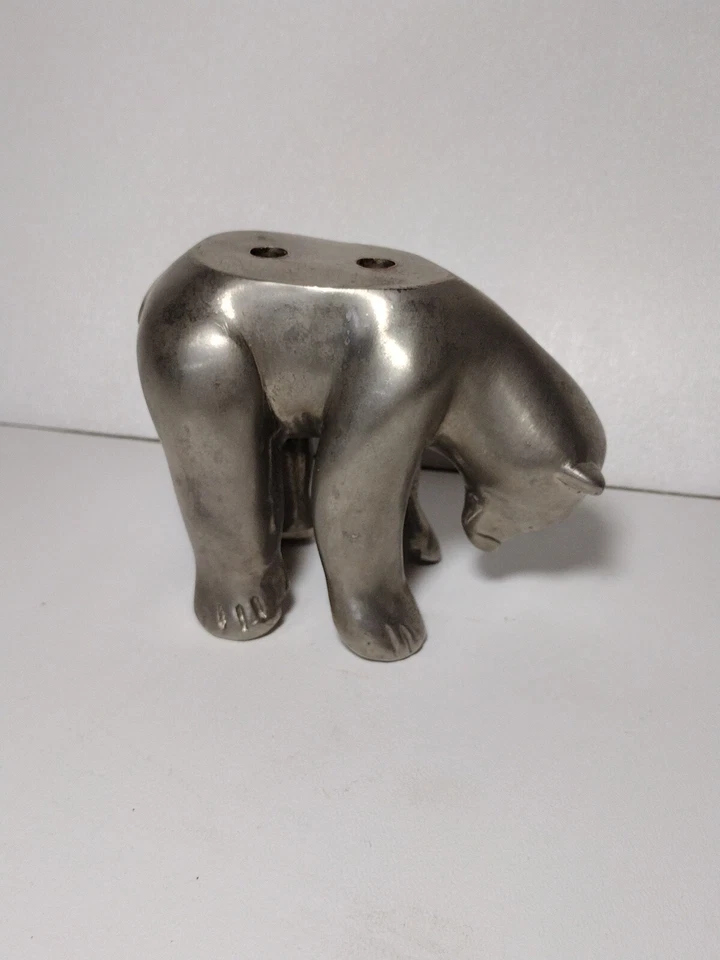 Hardware de restauración vintage oso polar mate tono plata metal pesado Foto 3 de 4