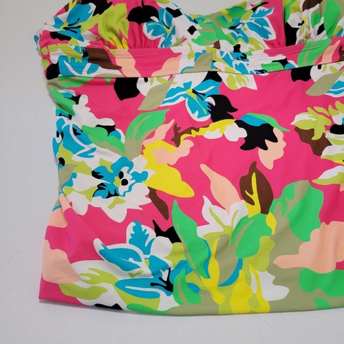Anne Cole Cabana Party Tri Tankini Swim Top Floral Print NWT Plus Size 22W - Picture 9 of 14