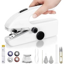 Handheld Sewing Machine, Mini Portable Electric Stitching Machine with White 