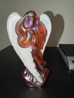 Fenton Angel Art Carnival Glass Luminous Iridescent Red Gold Pink USA Coraline