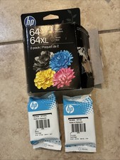 HP 64 TRI-COLOR  HP 64XL BLACK GENUINE INK CARTRIDGES EXP 01/2028