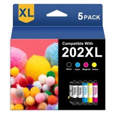 5PK 202XL Ink Cartridges for Epson WorkForce WF-2860 XP-5100 printer T202 XL Ink