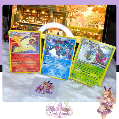   Johto Starter 3 Set Typhlosion 20/162 Feraligatr 17/119 Meganium 3/122 ENG LP