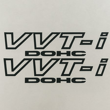 2x Black Vvt-i Dohc Decal Stickers For Toyota Vvti Corolla Supra Celica Jdm