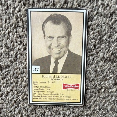 Little Debbie Snack Cakes Non-Sport Trading Card #37 Richard M. Nixon