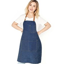Adjustable Bib Apron with 2 Pockets for Chef Cooking Kitchen Restaurant